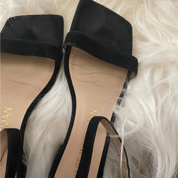 Stuart Weitzman  NUDISTCURVE 35 BLOCK SANDAL Black Size 7 - Picture 9 of 11